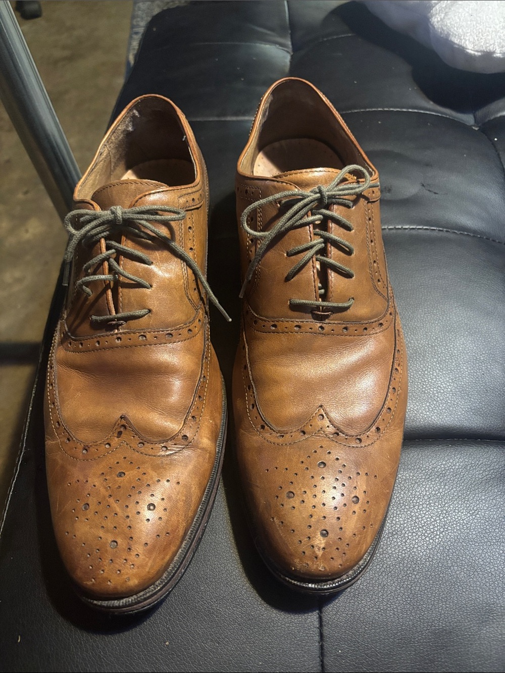 Johnston & Murphy Cognac Brown Wingtip Brogues